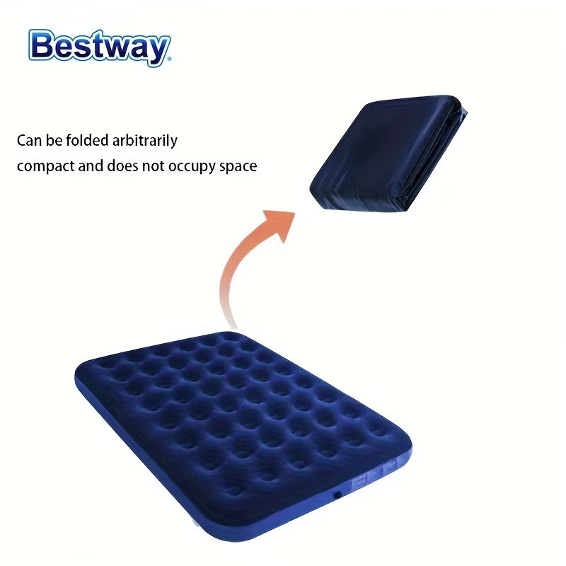 Bestway Luftmatratze mit Soft-Top und beflockter Microfaser Oberfläche für Indoor und Outdoor, Blau, B: 400 cm - Bild 3
