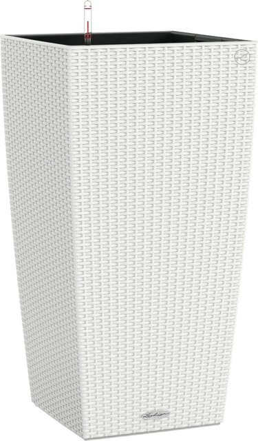 Lechuza Pflanzgefäß Cubico Cottage Säule in Weiß mit Flechtoptik, B/T/H: 30 x 30 x 56 cm - Bild 1