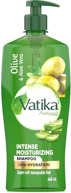 Dabur Vatika Aloe Vera & Olive Shampoo, 640 ml, für trockenes Haar - Bild 1