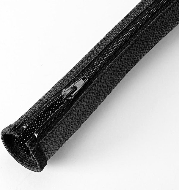 Vivolink PROZIPSLEEVE1248 Kabelschlauch aus Polyester in Schwarz, Durchmesser: 1,2 cm, Länge: 480 cm - Bild 1