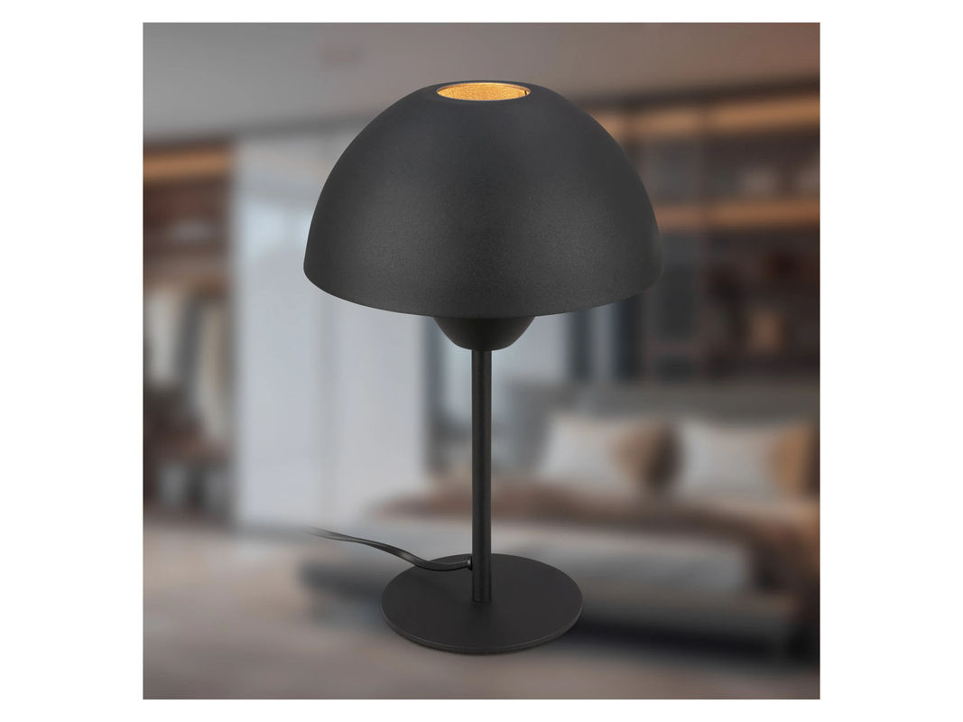 Briloner Tischleuchte modern in Schwarz mit E14 Fassung und Kabelschalter - Bild 2
