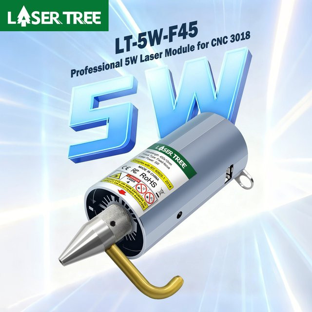 Laser Tree Lasermodul mit festem Fokus und Luftunterstützung, 450 nm blauer TTL-Laserkopf für CNC 3018-Graviermaschinen - Bild 1