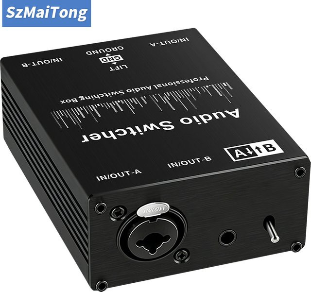 TITAK 2-Wege-Audio-Switcher Passiver Stereo-Selektor XLR/6,35mm/3,5mm Schwarz - Bild 1