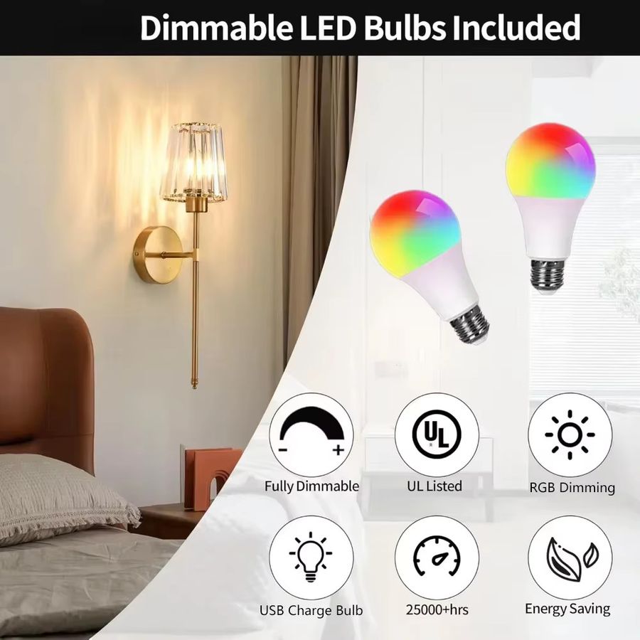 DARHYN Drahtlose RGB Wandleuchte, wiederaufladbare dekorative Beleuchtung für Wohnzimmer, Schlafzimmer und Flur - Bild 4