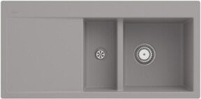 Villeroy & Boch Subway 60 Flat Keramik-Spüle flächenbündig in Fossil mit Ablaufgarnitur und Handbetätigung - Bild 1