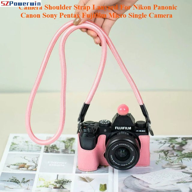 Powerwin Kamera Schultergurt Lanyard für Nikon Canon Sony Pentax und Fujifilm in Pink oder Purple - Bild 1