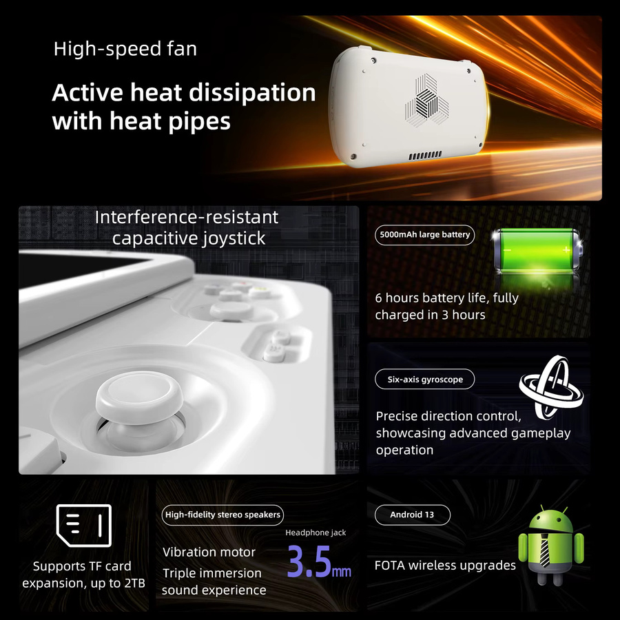 ANBERNIC RG Slide Handheld-Spielekonsole mit 4,7-Zoll-LTPS-In-Cell-Bildschirm, Android, 5000 mAh Akku, Wi-Fi und 1080p-DP-Streaming - Bild 6