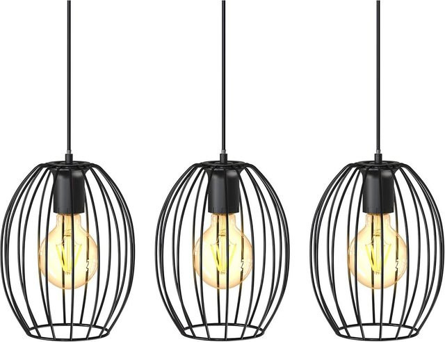 B.K.Licht Pendelleuchte Industrial in Schwarz mit 3 Körben aus Metall für E27 Leuchtmittel - Bild 1
