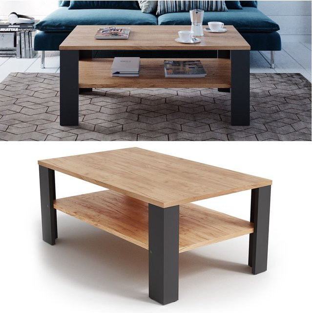 VICCO Couchtisch in Anthrazit und Sandeiche, rechteckiger Wohnzimmertisch, B/T: 100 x 60 cm - Bild 1