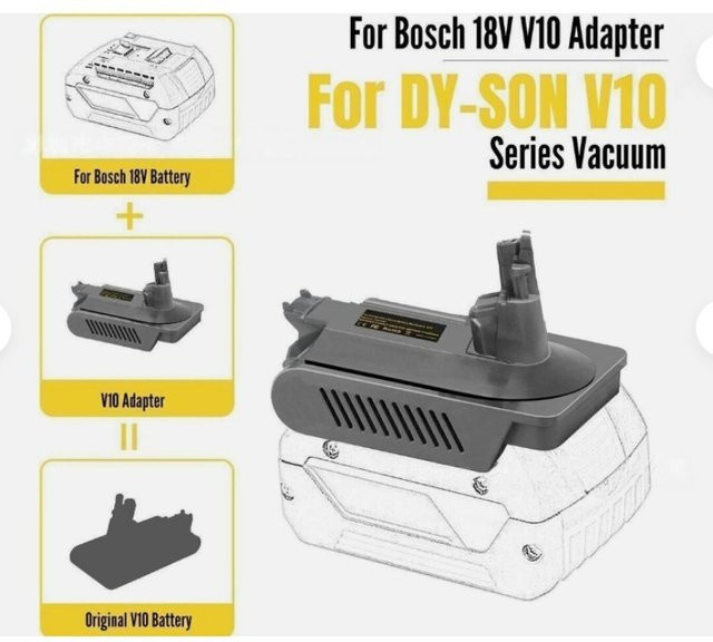 Bosch Batterieadapter für 18V Li-Ionen-Akkus zur Nutzung mit Dyson V10 Staubsaugern - Bild 1