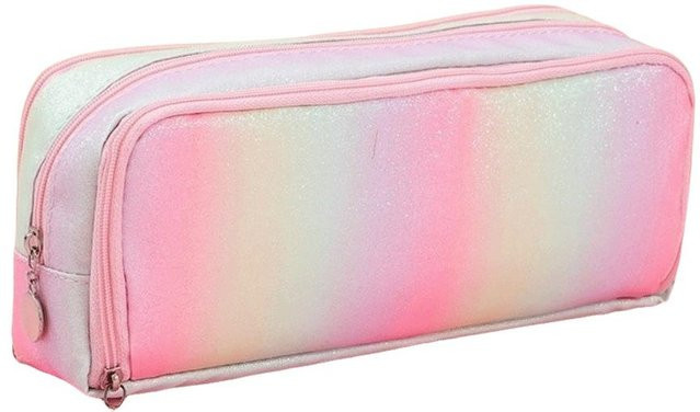JNchenzhi Federmäppchen mit 4 Fächern aus Leinwandmaterial in Pink für Schüler - Bild 1
