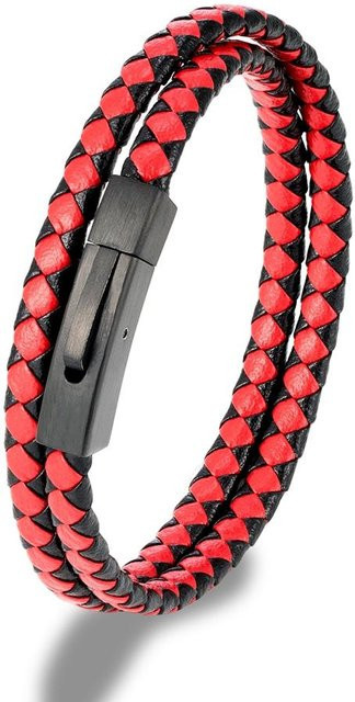Lederarmband Edelstahl, Schwarz, Unisex - Bild 1
