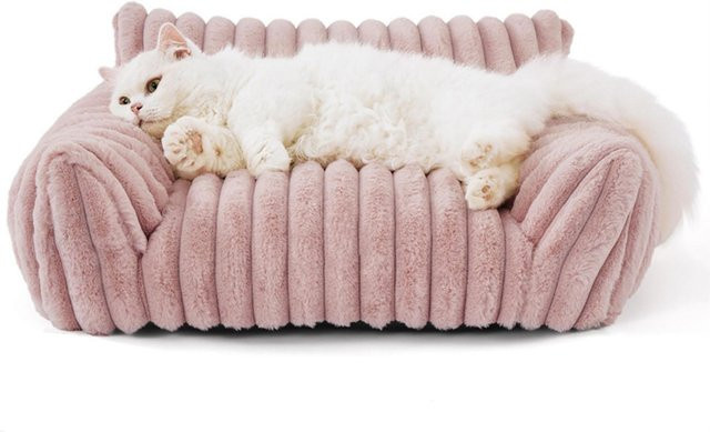 Canaryy Hundecouch als weiches Haustiersofa mit Rückenlehne und erhöhten Rändern in Pink - Bild 1