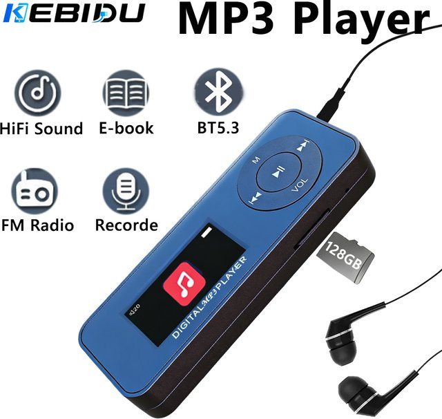 KEBIDU Tragbarer Bluetooth MP3-Player mit HiFi-Sound, FM-Radio und E-Book-Unterstützung - Bild 1