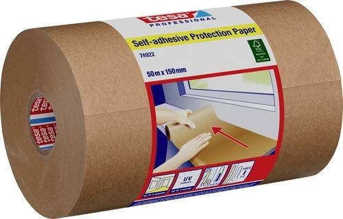 tesa Professional Selbstklebendes Schutzpapier, beige, B: 15 cm, L: 50 m - Bild 1