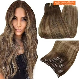 Full Shine Clip-in-Haarverlängerungen Echthaar, 7 Stück, 105 g, Damen - Bild 1