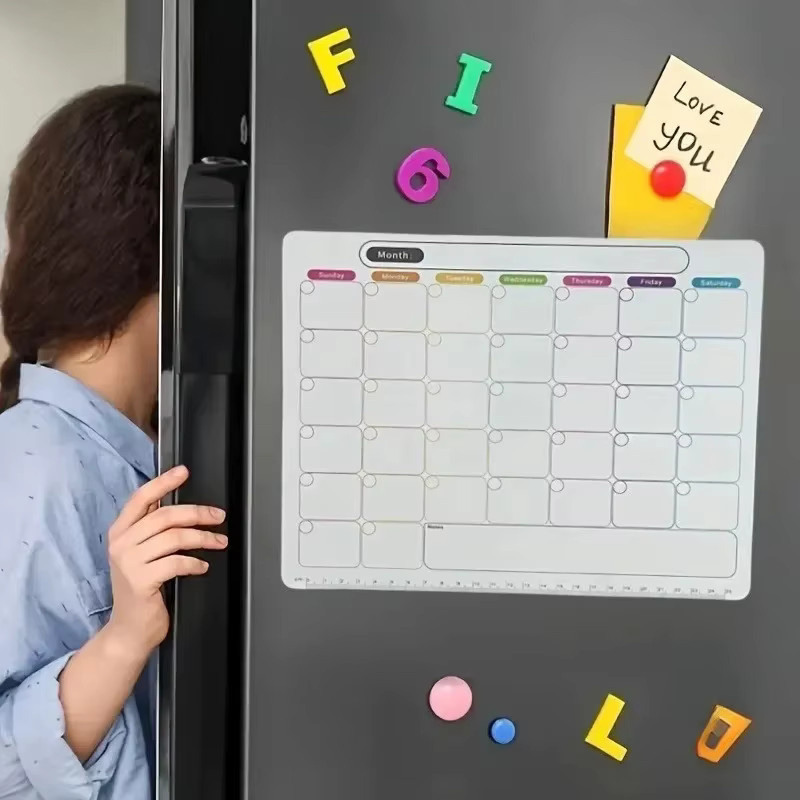 Soft Note Magnetisches Message Board White – Monatlicher und wöchentlicher Planer als löschbarer Kalenderaufkleber für den Kühlschrank - Bild 2