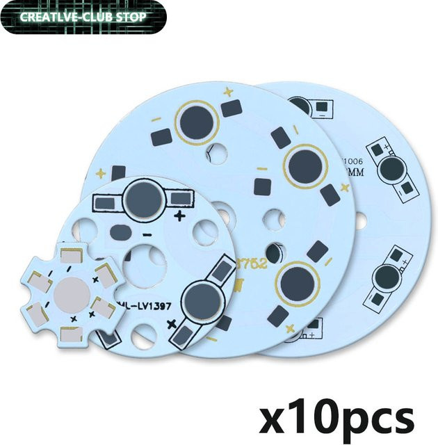 10 Stück DT&ZM LED PCB Kühlkörper aus Aluminium in Silber für Decken- und Downlights (1W, 3W, 5W, 7W) - Bild 1