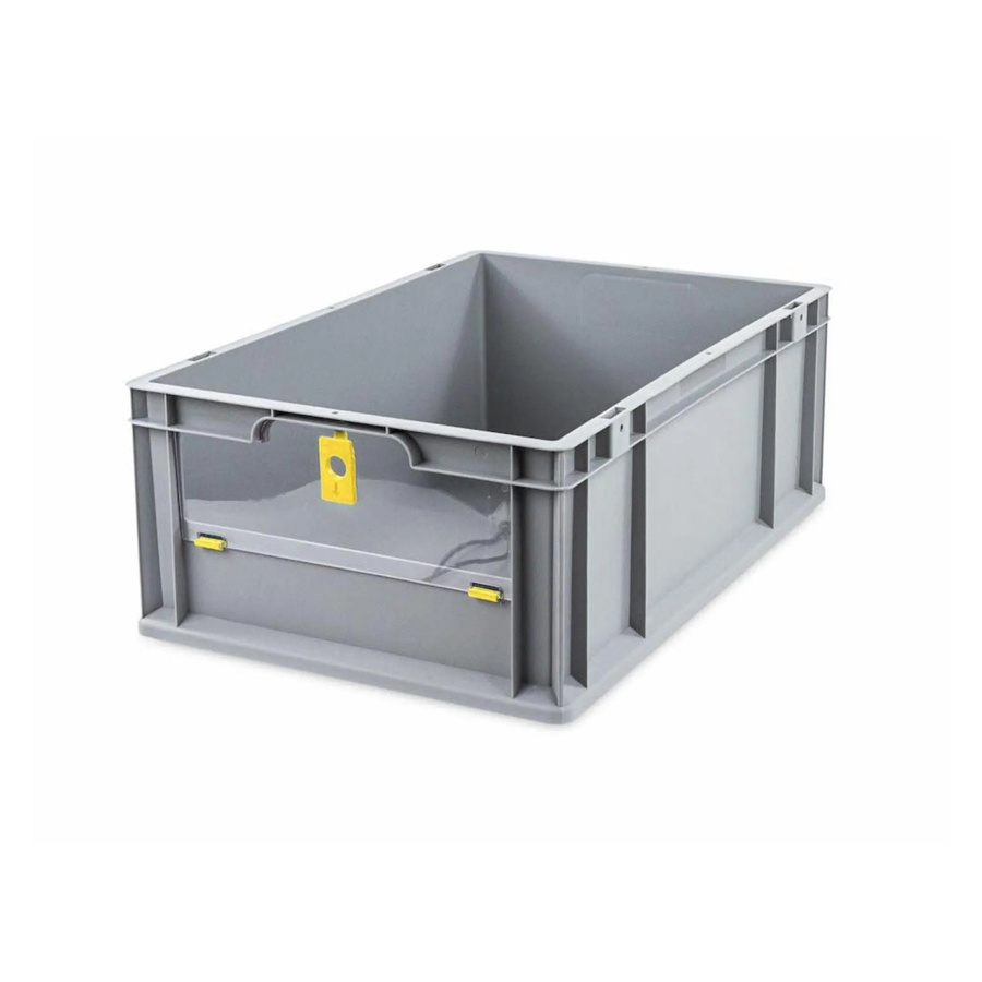 PROREGAL Eurobox NextGen Insight Cover Eurobehälter mit verstärkten Wänden, Gelb, H x B x T: 22 x 40 x 60 cm, 44 Liter - Bild 2