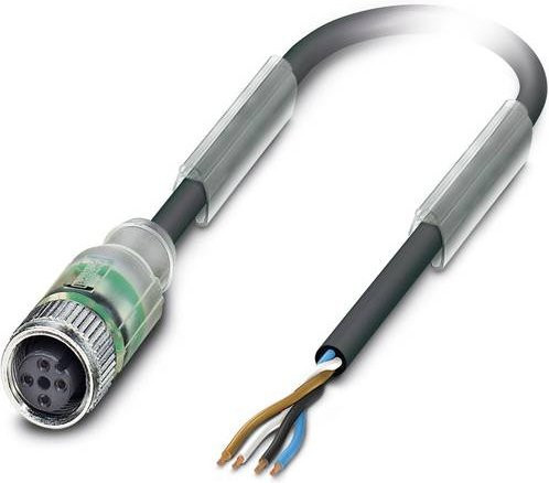 Phoenix Contact 1694839 Sensor-Aktor-Steckverbinder M12 Buchse gerade, 4 Polzahl, 10,00 m, schwarz-grau - Bild 1