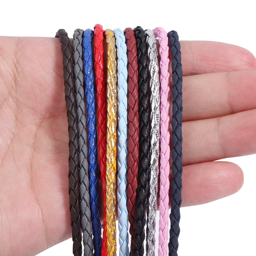 Louleur Lederband, geflochten, 3 mm, bunt, 10 Yards - Bild 4