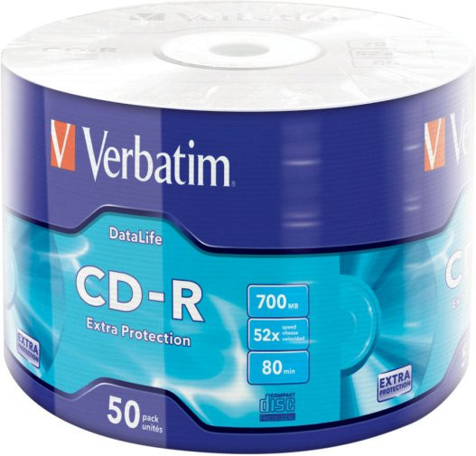 Verbatim CD-R 700MB 52x CD-Rohlinge Blau 50er-Pack - Bild 1