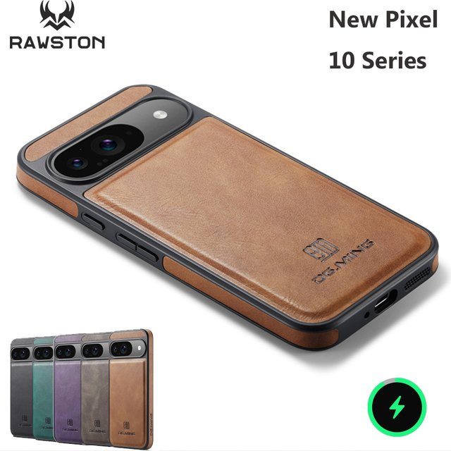 Rawston Magnetische Ledertasche für Google Pixel 10 Pro XL 9 8 10 als stoßfeste Handyhülle in Grün - Bild 1