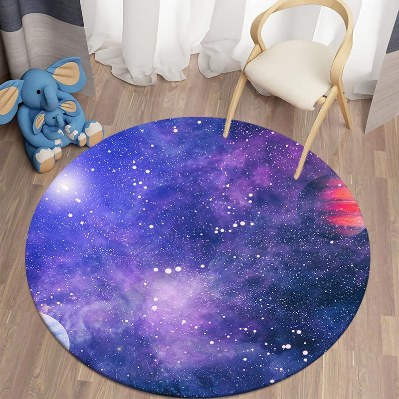 BestDream007 Galaxy Space Runder Teppich in Purple mit 3D-Psychedelic-Design, Durchmesser: 60 cm - Bild 2