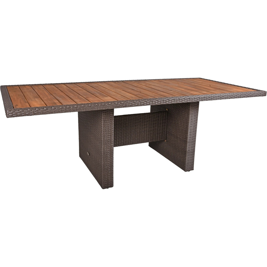Garden Pleasure Gartentisch BRAGA aus Akazienholz und Geflecht, Grau, B/T: 220 x 100 cm - Bild 2