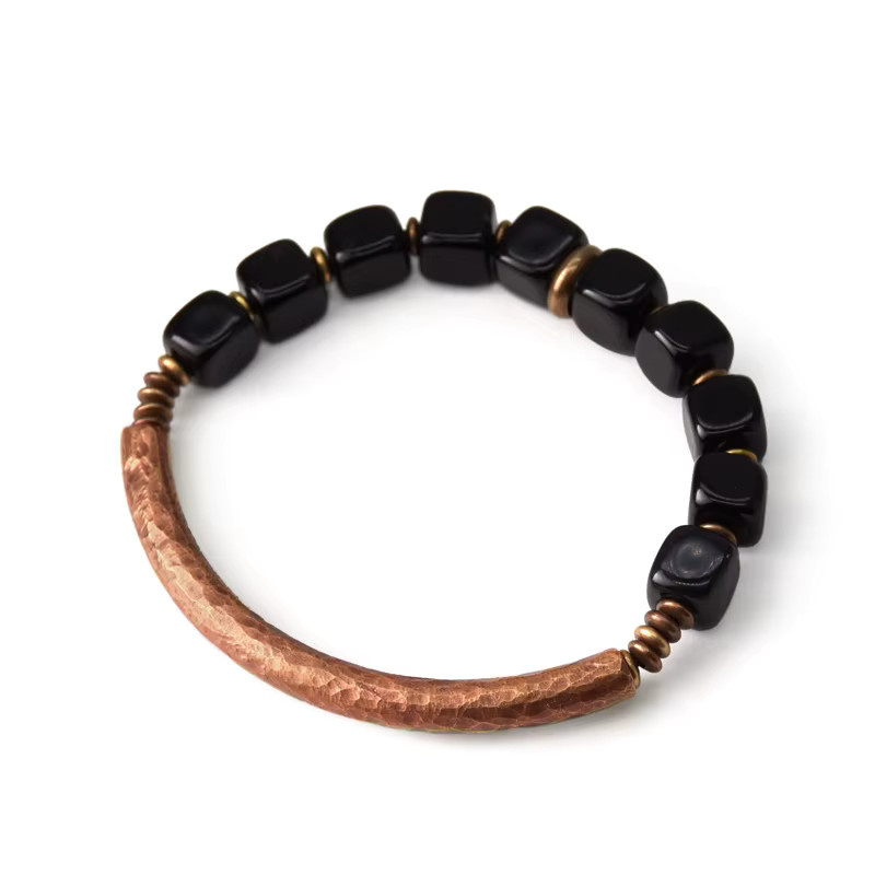 reikinn Armband, schwarzer Obsidian, Kupfer, Unisex - Bild 3