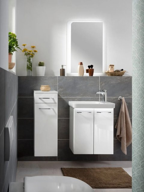 Fackelmann Waschbeckenunterschrank Milano Weiß mit Soft-Close-Türen, B/H/T: 52 x 61 x 27,5 cm - Bild 3