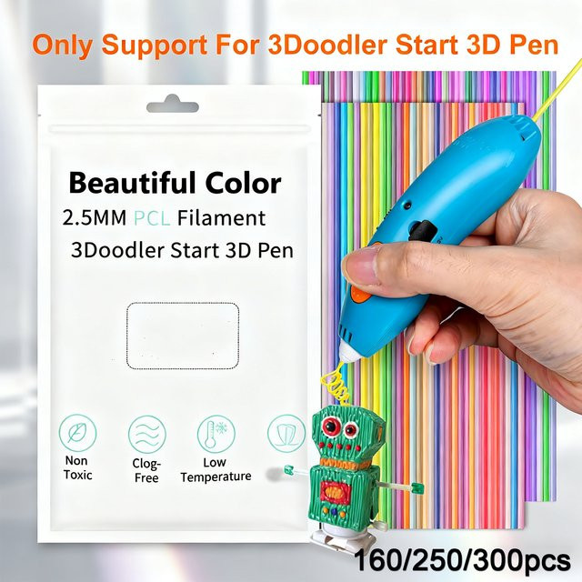 3Doodler 3D-Doodler-Stift-Nachfüllungen, 320/160 Stränge, 2,5 mm, 25/30/32 Farben - Bild 1
