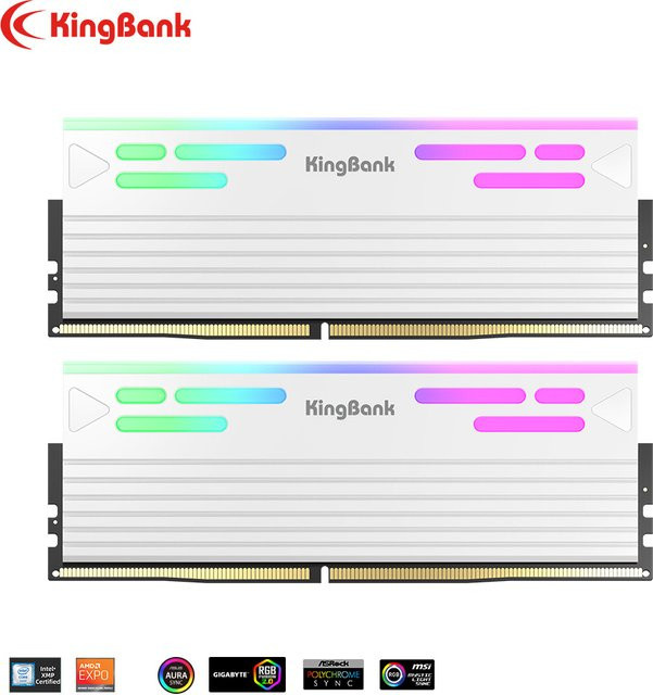 KingBank SoarBlade KFRW DDR5 RGB Serie RAM Kit 48GB (2x24GB) 6000MHz UDIMM Dual-Channel mit Hynix M-Die CL28 für Desktop-Computer - Bild 1