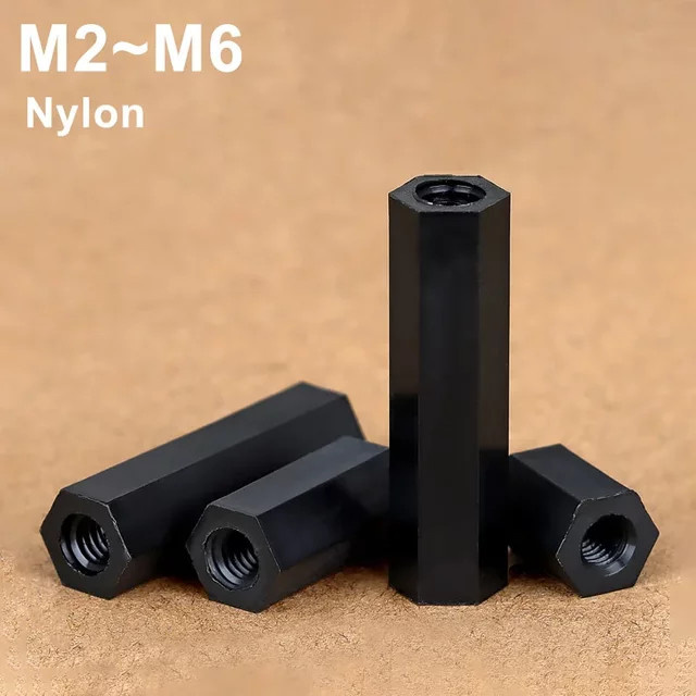 Schwarze Nylon Hex Standoffs Sechskant Kunststoff Abstandshalter mit Innengewinde für PCB und Motherboard M2 M2,5 M3 M4 M5 M6 - Bild 1