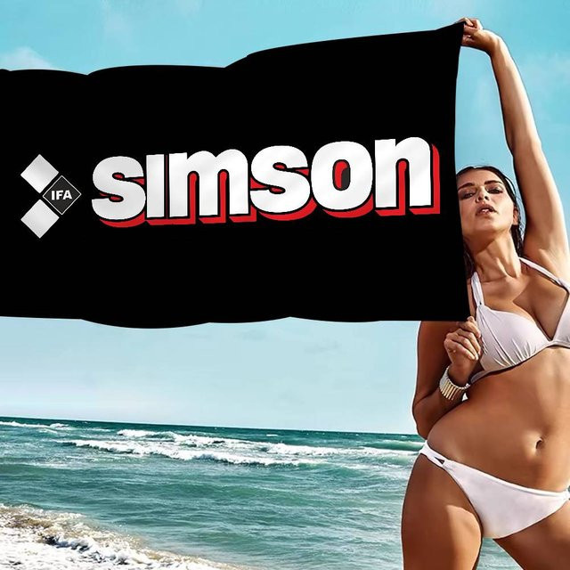 S-Simsons Logo Mikrofaser Strandtuch Schwarz, Saugfähig und Schnelltrocknend, Breite: 30 cm - Bild 1