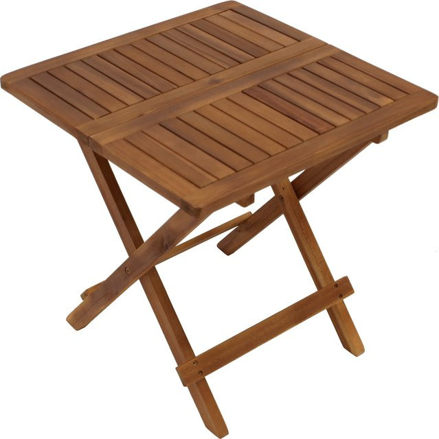 Klappbarer Beistelltisch FLORENCIA von DEGAMO aus geöltem Akazienholz in Braun, B/T: 50 x 50 cm - Bild 1