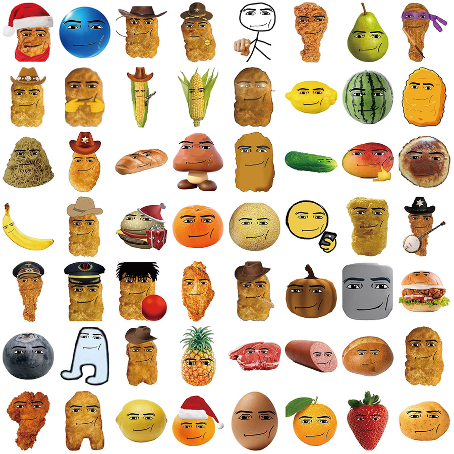 Winning Smile Chicken Nugget Meme Aufkleber Set, dekorative Sticker in Multicolour für Handyhülle, Notebook und Wasserbecher - Bild 2
