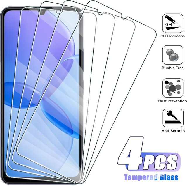 4er-Set Gehärtetes Glas Display Schutzfolie für Xiaomi Redmi und Note Modelle, Transparent - Bild 1
