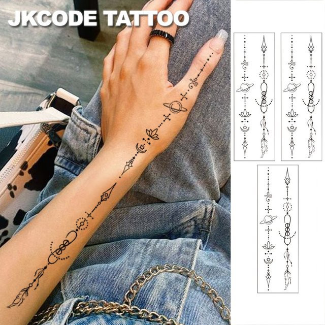 JKCODE TATTOO Mehndi-Design-Tattoos, Damen, Wasserfest - Bild 1