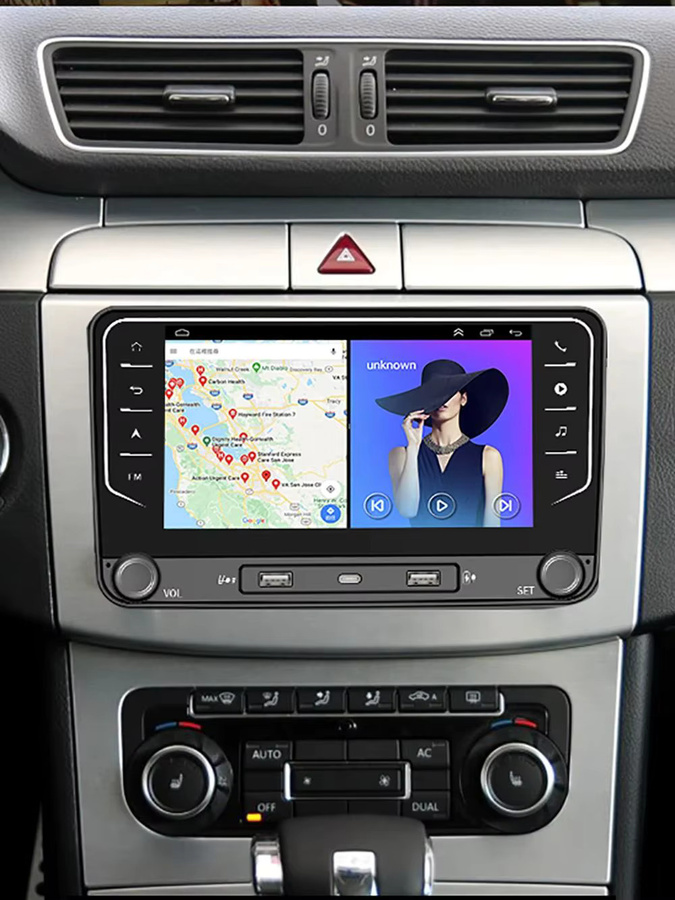 ESSGOO Android 14 Auto Stereo Radio mit 7 Zoll Display, 4 GB RAM + 64 GB Speicher, Carplay, GPS, Bluetooth und WiFi für VW Golf 5 6 Plus, Touran, Caddy, Jetta, Passat, Polo, T5, Rabbit in Schwarz - Bild 5