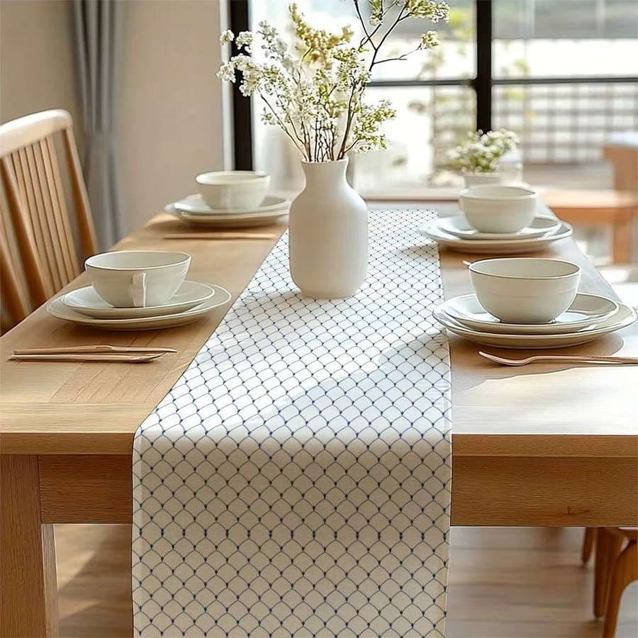 VIKAMA Tischläufer im japanischen Stil, schlichtes Design, schmutzabweisend und waschbar, Mehrfarbig, B: 90 cm, H: 33 cm - Bild 2