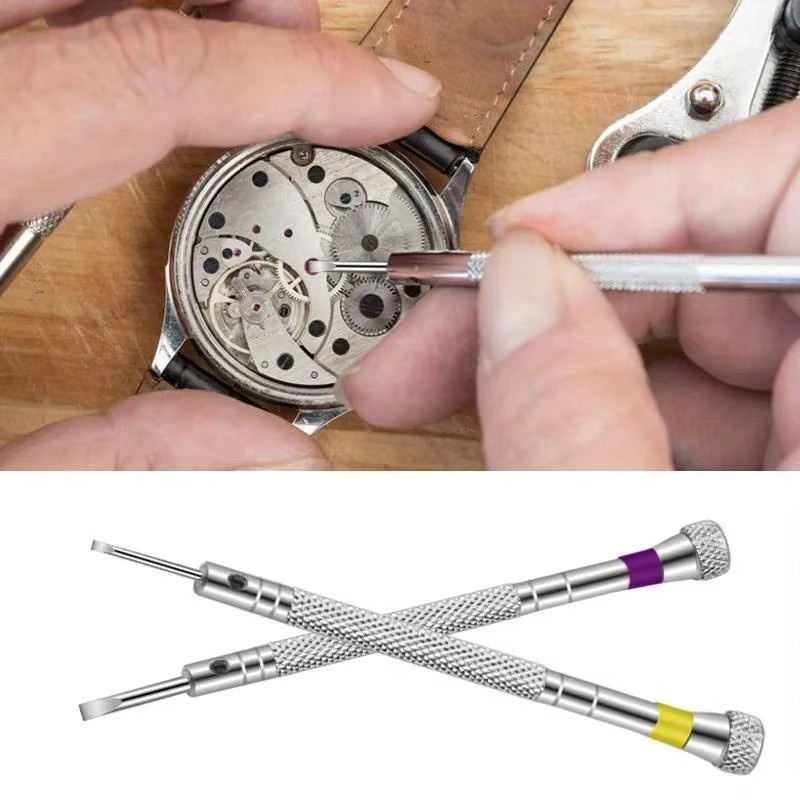 Mptionx 5-teiliges Uhrmacher-Werkzeugset aus Edelstahl in Silber mit Schraubendrehern 0,8-1,6 mm und Mini-Link-Pins zur Uhrenreparatur und Armbandentfernung - Bild 3