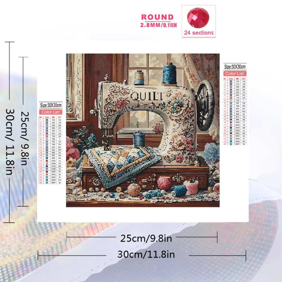 EverShine Diamond Painting Set Floral Vintage Motiv in Multicolour, B/B/B: 20 x 20 x 20 cm - Bild 1