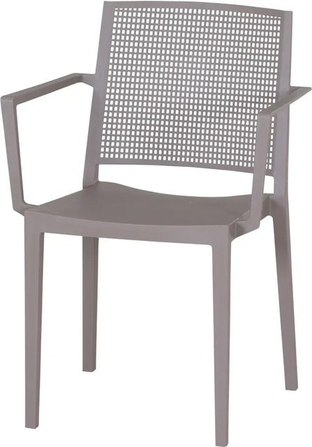 Siena Garden Stapelsessel Square mit Armlehnen aus Polypropylen in Taupe und Beige - Bild 1