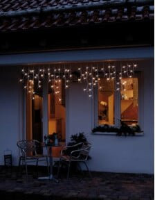 Hellum LED-Eislichtvorhang in Weiß mit warmweißem Licht und Blinkeffekt, B: 50 cm, H: 210 cm - Bild 1