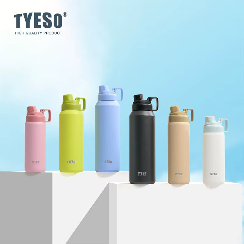 TYESO Isolierte Sportflasche aus Edelstahl mit Griff und Flip-Deckel, Blau, 750ml/900ml/1200ml/1500ml - Bild 3