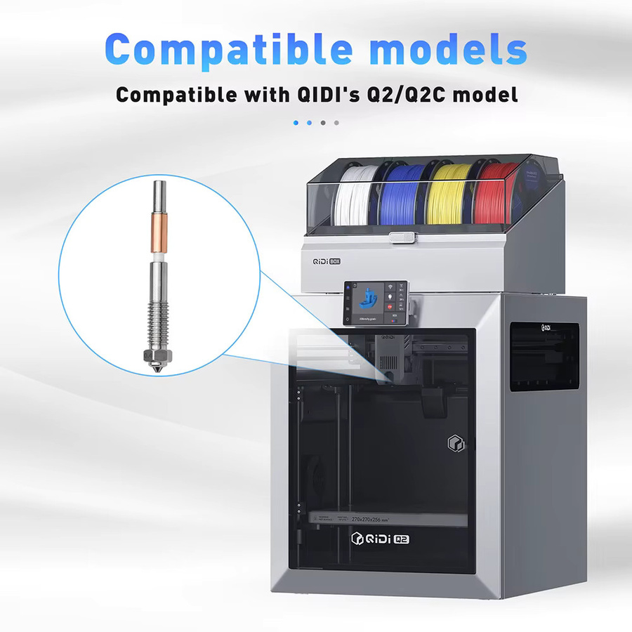QIDI Q2/Q2C Bimetall Hotend Düse mit Keramikisolierung für FDM 3D Drucker in Silber - Bild 3