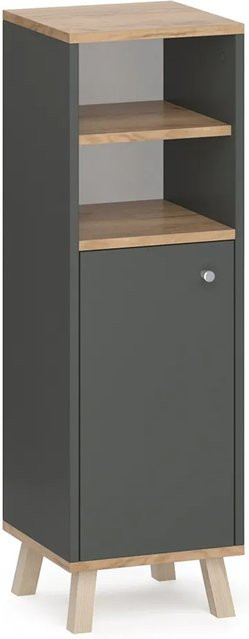Vicco Midischrank Senyo Badschrank in Anthrazit und Gold, B: 30 cm, H: 95 cm - Bild 2