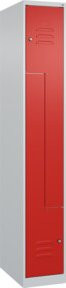 C+P Z-Spind Classic PLUS Spind mit 2 Fächern und Zylinderschloss, Farbe Grau/Rot, H x B x T: 185 x 30 x 50 cm - Bild 1