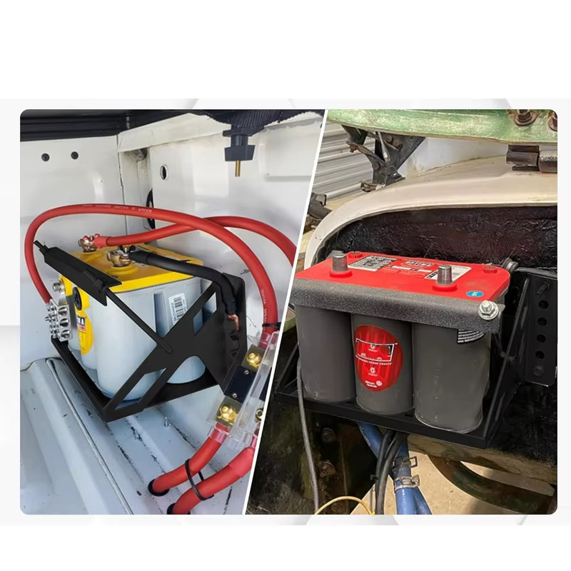 ZIFAN Metall-Batteriefach-Box in Schwarz, universelle Batterie-Montagebox für Auto, Anhänger und Boot, B/T/H: 27,0 x 18,0 x 19,0 cm - Bild 2